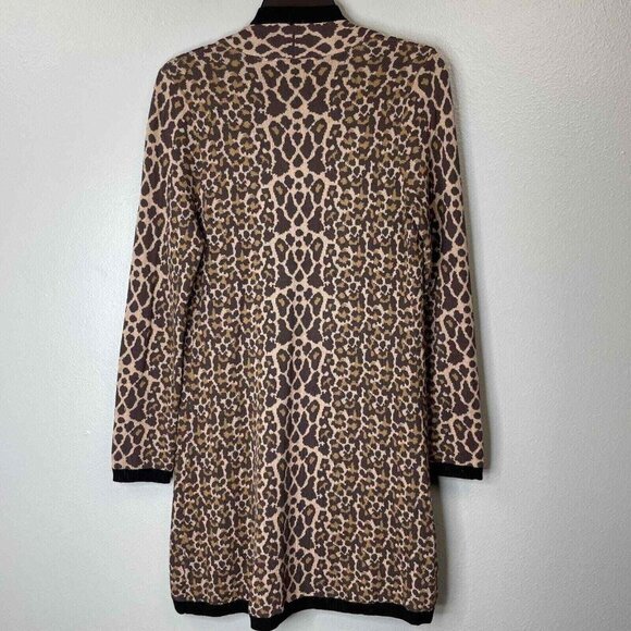 Soft‎ Surroundings Leopard Cardigan Sweater Womens Small Brown Long Sleeve Open - Picture 2 of 11